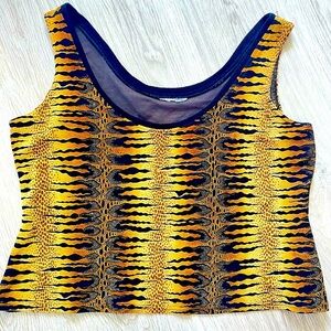 ANIMAL PRINT STRETCH CROPPED TANK TOP CAMI SIZE M/L